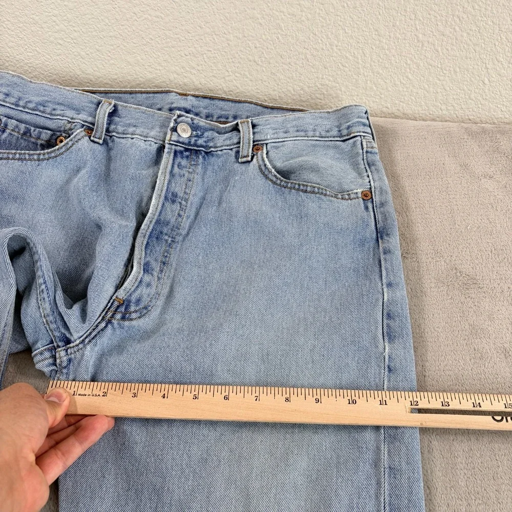 Vintage‎ Levis 501 Jeans Men 34x35 (Tag 36x36) Blue Denim Button Fly Made UK 80s